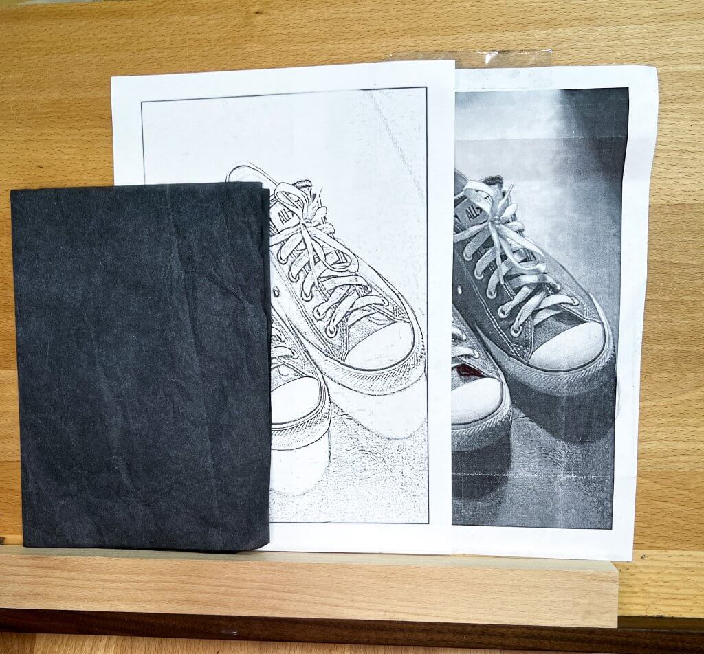 How to transfer a Reference picture to wood, you need a reference picture, line art and carbon paper